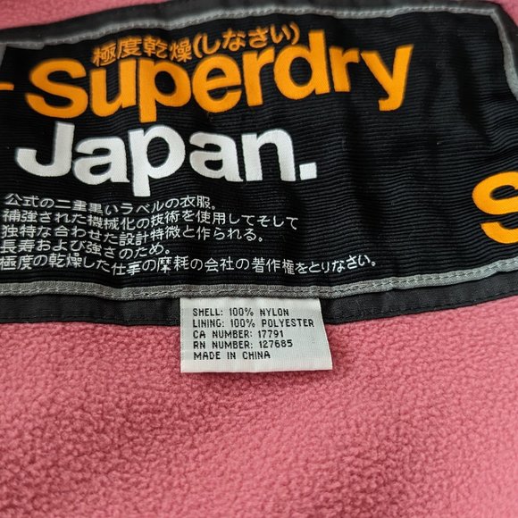 Superdry Windcheater Jacket Dark Grey/Pink Size S - Picture 2 of 7